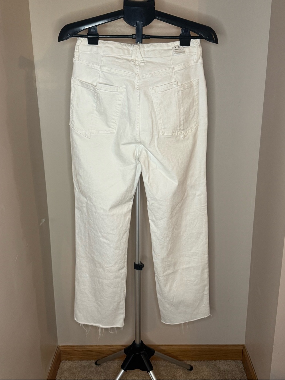 Good American Woman Jean 8/29 Raw Hem GNIC046T White Distressed Preppy Designer - Picture 2 of 10